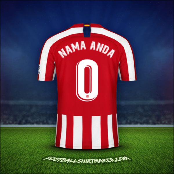 Jersey Atletico Madrid 2019/20 -  nama anda - 0