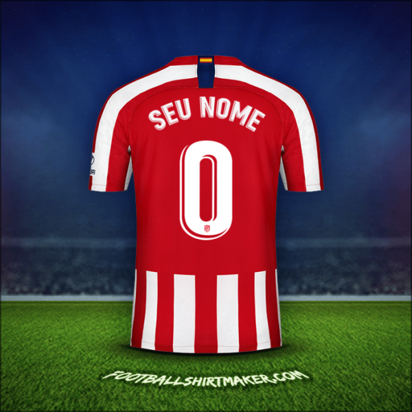 Camisa Atletico Madrid 2019/20 -  seu nome - 0