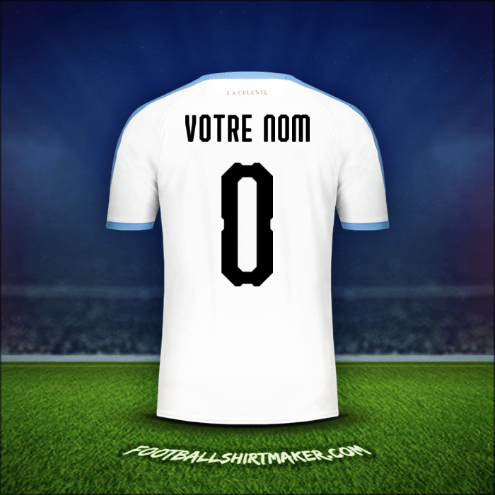 Maillot Uruguay Copa América 2019 Extérieur -  votre nom - 0