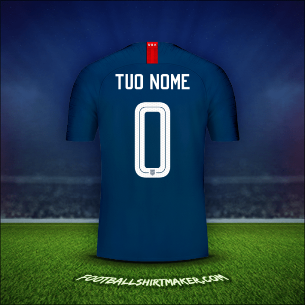 Maglia Stati Uniti 2018 Seconda -  tuo nome - 0