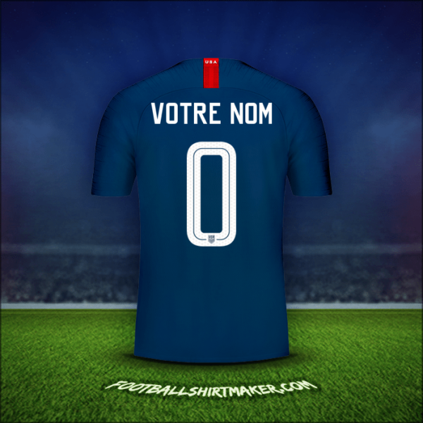 Maillot États-Unis 2018 Extérieur -  votre nom - 0