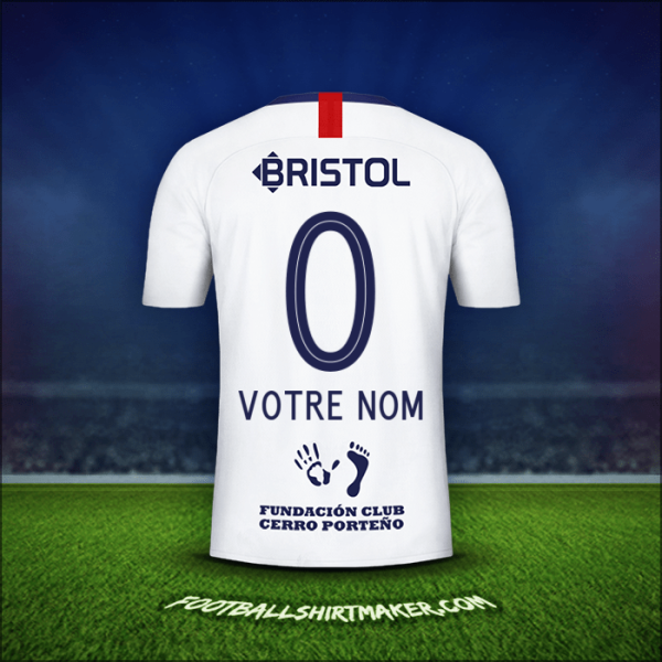 Maillot Club Cerro Porteño 2019 Extérieur -  votre nom - 0
