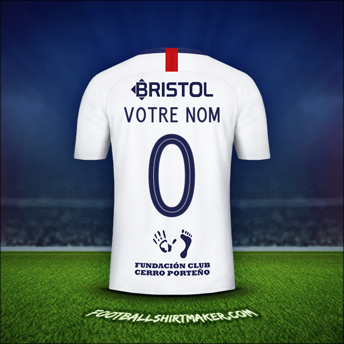 Maillot Club Cerro Porteño Libertadores 2019 Extérieur -  votre nom - 0