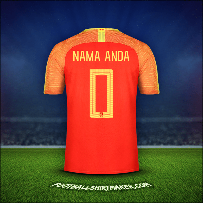 Jersey Tiongkok 2018/19 -  nama anda - 0