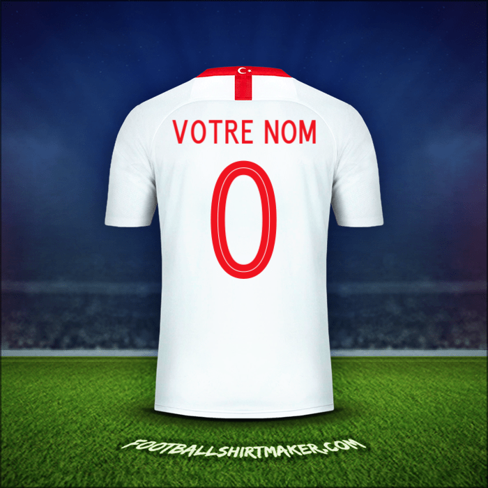 Maillot Turquie 2018/19 Extérieur -  votre nom - 0