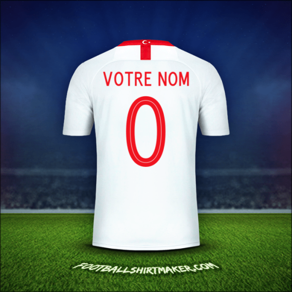 Maillot Turquie 2018/19 Extérieur -  votre nom - 0