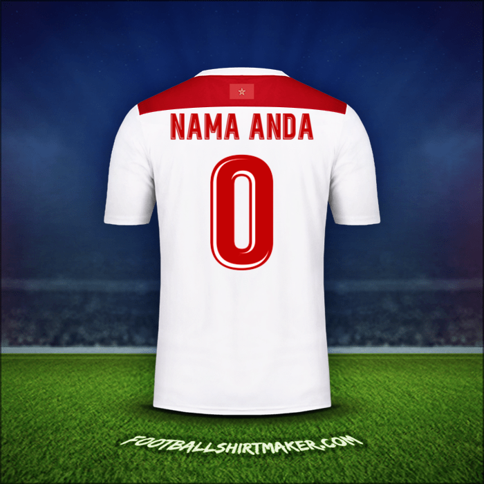 Jersey Maroko AFCON 2019 Alternatif -  nama anda - 0
