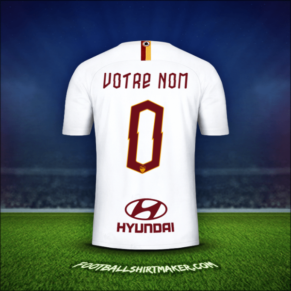 Maillot AS Roma 2019/20 Extérieur -  votre nom - 0