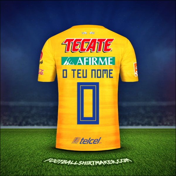 Camisola Tigres UANL 2019/20 -  o teu nome - 0
