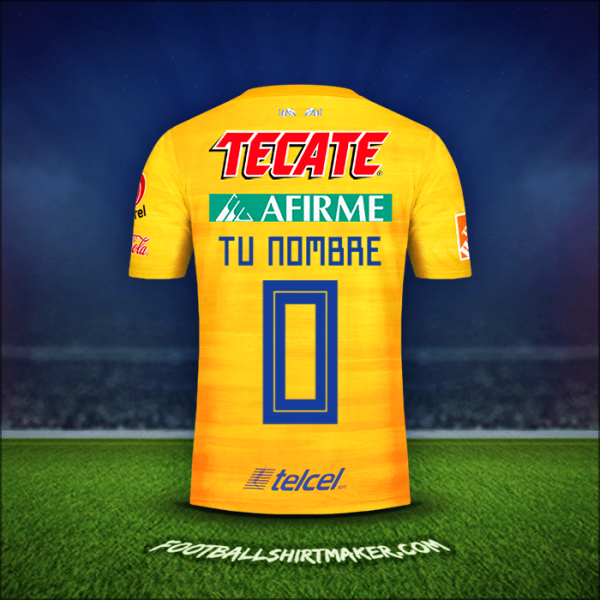 Camiseta Tigres UANL 2019/20 -  tu nombre - 0