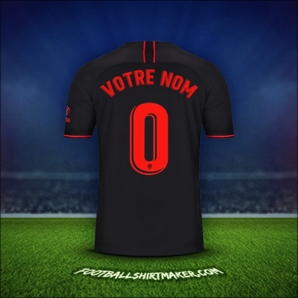 Maillot Atletico Madrid 2019/20 Extérieur -  votre nom - 0