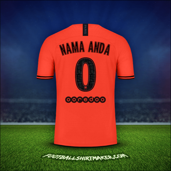 Jersey Paris Saint Germain Jordan 2019/20 Alternatif -  nama anda - 0