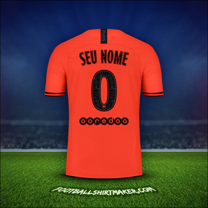 Camisa Paris Saint Germain Jordan 2019/20 Alternativa -  seu nome - 0