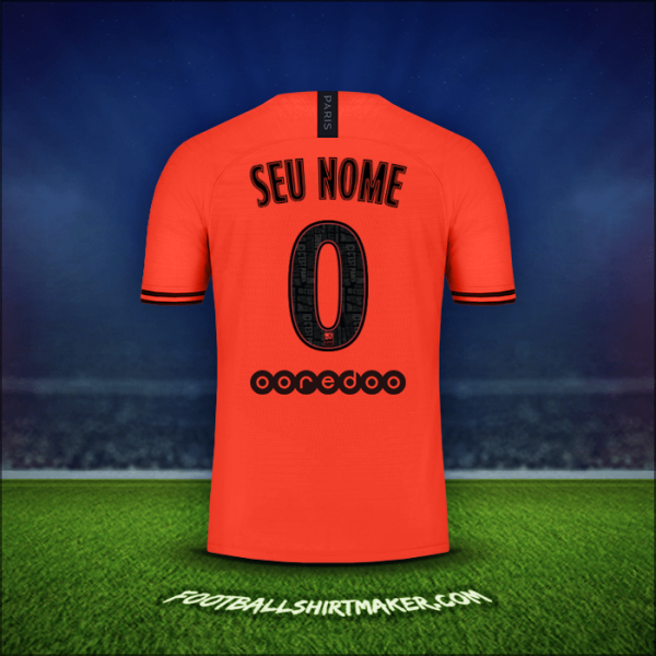 Camisa Paris Saint Germain Jordan 2019/20 Alternativa -  seu nome - 0