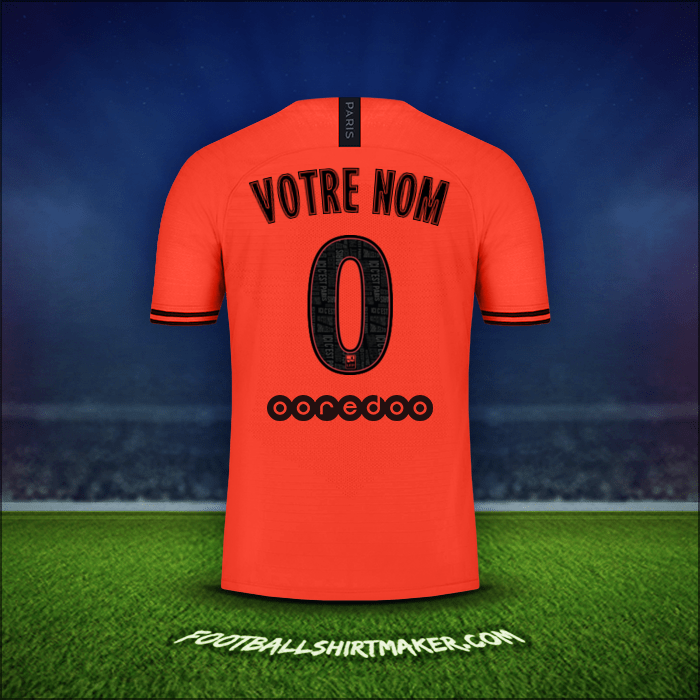 Maillot Paris Saint Germain Jordan 2019/20 Extérieur -  votre nom - 0