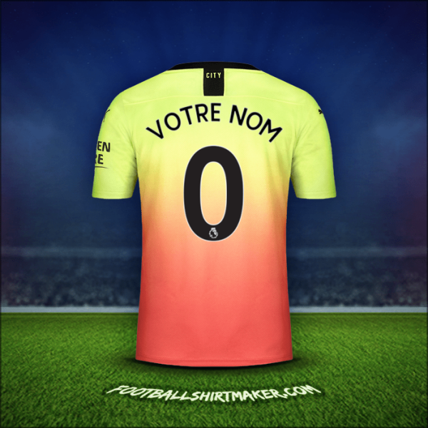 Maillot Manchester City 2019/20 Troisième -  votre nom - 0