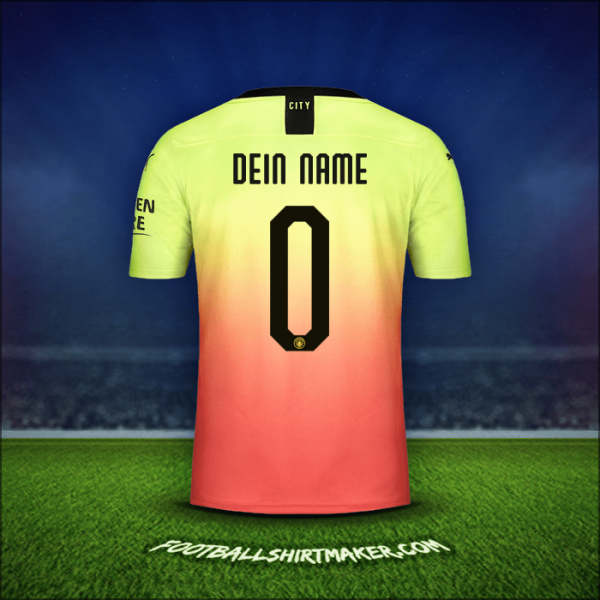 Trikot Manchester City Cup 2019/20 Dritte -  dein name - 0
