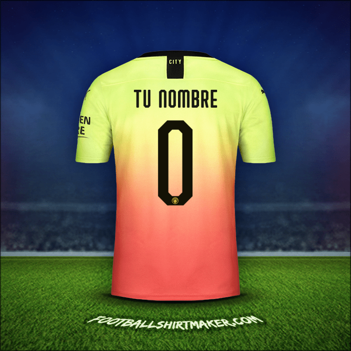 Jersey Manchester City Cup 2019/20 Tercera -  tu nombre - 0