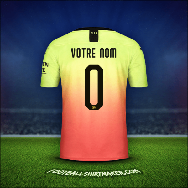 Maillot Manchester City Cup 2019/20 Troisième -  votre nom - 0