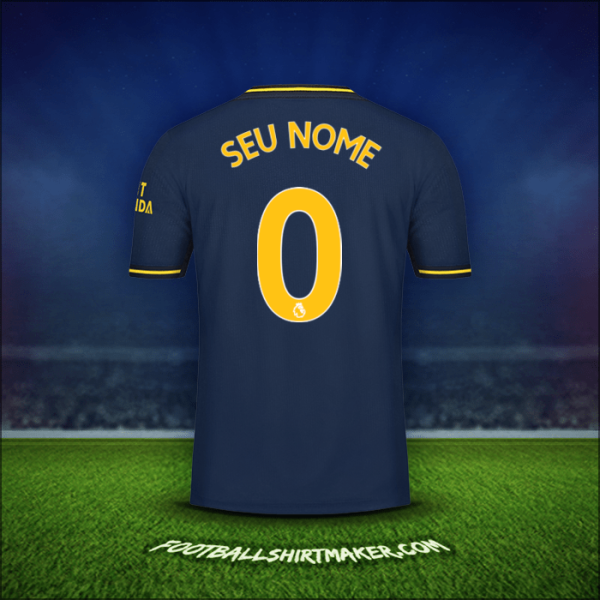 Camisa Arsenal 2019/20 Terceira -  seu nome - 0