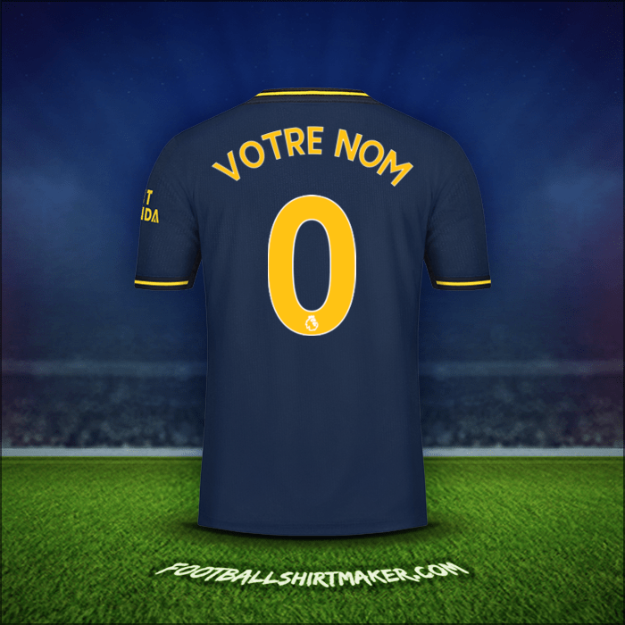 Maillot Arsenal 2019/20 Troisième -  votre nom - 0