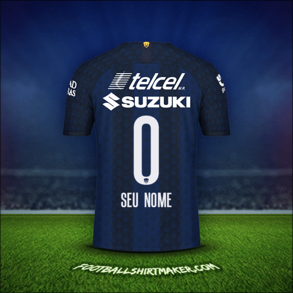Camisa Pumas UNAM 2019/20 Alternativa -  seu nome - 0