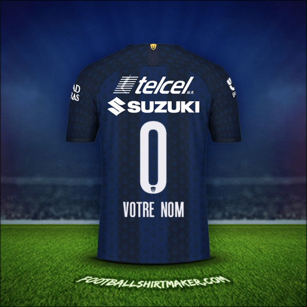 Maillot Pumas UNAM 2019/20 Extérieur -  votre nom - 0