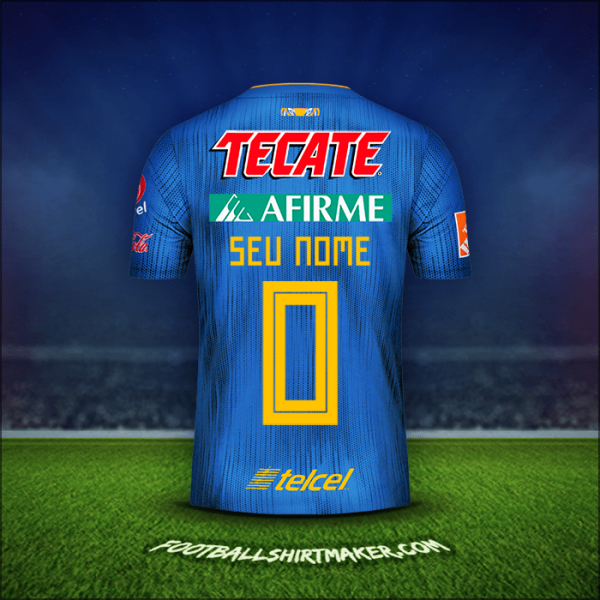 Camisa Tigres UANL 2019/20 Alternativa -  seu nome - 0