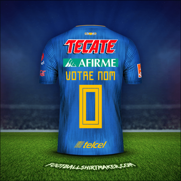 Maillot Tigres UANL 2019/20 Extérieur -  votre nom - 0