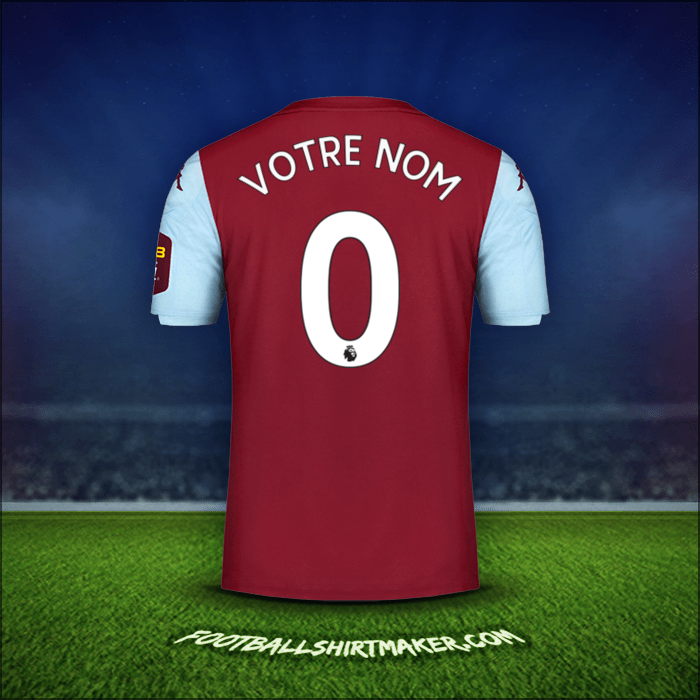 Maillot Aston Villa FC 2019/20 -  votre nom - 0