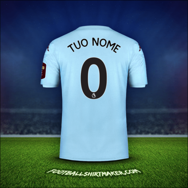 Maglia Aston Villa FC 2019/20 Seconda -  tuo nome - 0