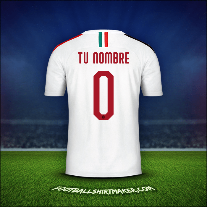 Jersey AC Milan 2019/20 Visita -  tu nombre - 0