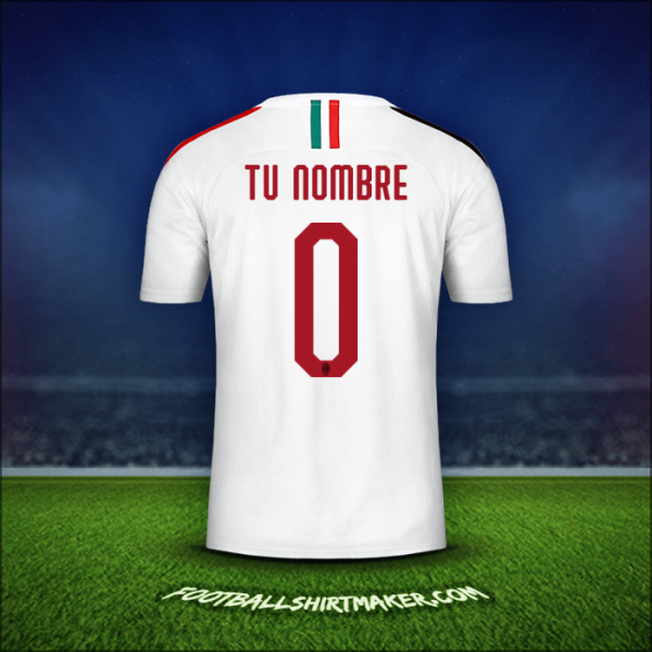 Jersey AC Milan 2019/20 Visita -  tu nombre - 0