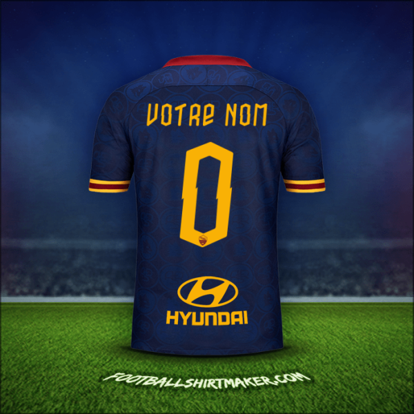 Maillot AS Roma 2019/20 Troisième -  votre nom - 0