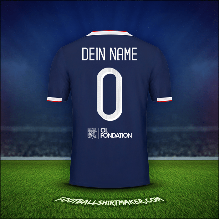 Trikot Olympique Lyon Cup 2019/20 Auswärts -  dein name - 0