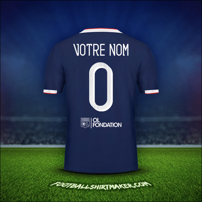 Maillot Olympique Lyon Cup 2019/20 Extérieur -  votre nom - 0