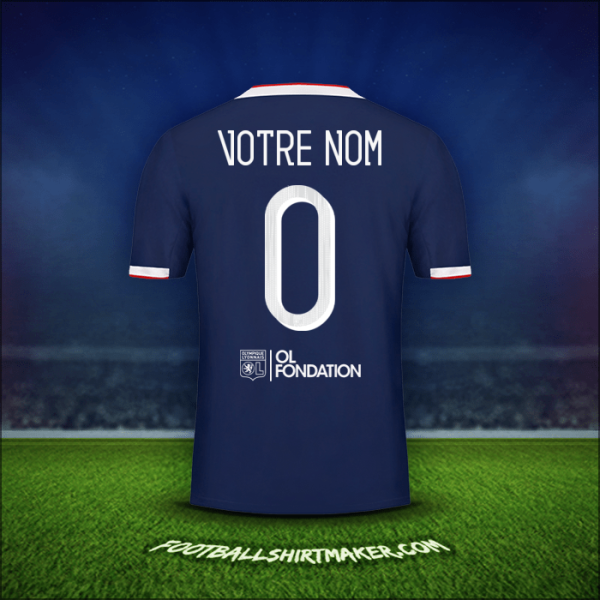 Maillot Olympique Lyon Cup 2019/20 Extérieur -  votre nom - 0