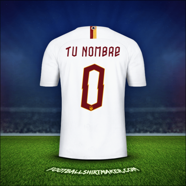 Jersey AS Roma Cup 2019/20 Visita -  tu nombre - 0