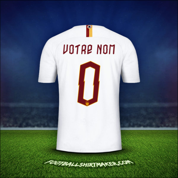 Maillot AS Roma Cup 2019/20 Extérieur -  votre nom - 0