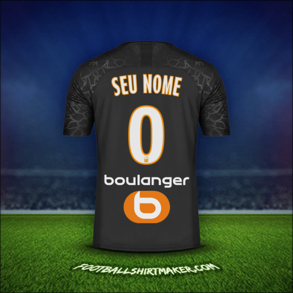 Camisa Olympique de Marseille 2019/20 Terceira -  seu nome - 0