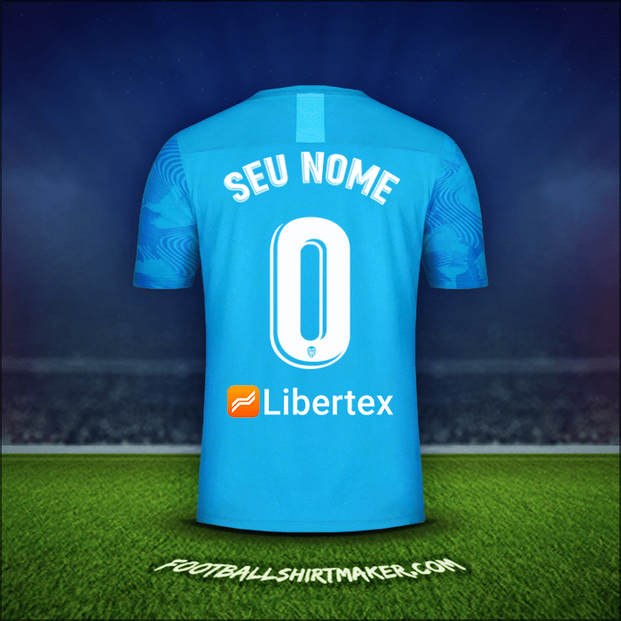 Camisa Valencia CF 2019/20 Terceira -  seu nome - 0