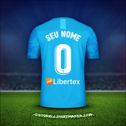 Camisa Valencia CF 2019/20 Terceira -  seu nome - 0