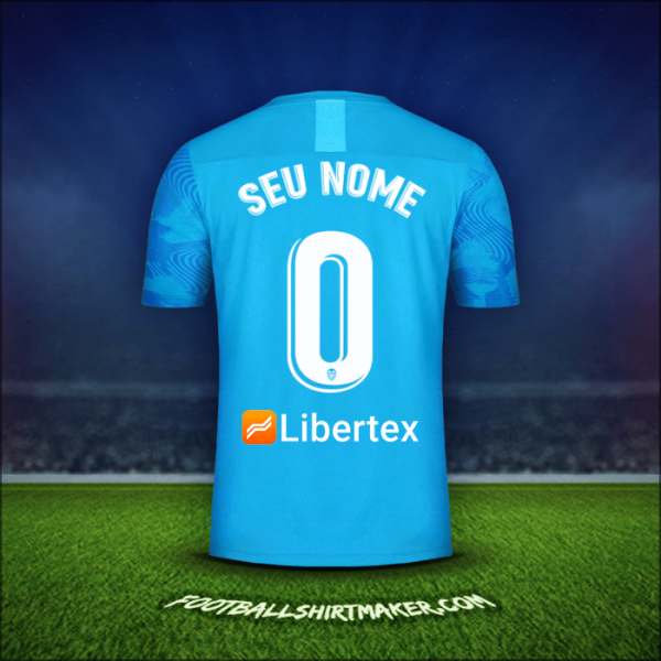 Camisa Valencia CF 2019/20 Terceira -  seu nome - 0