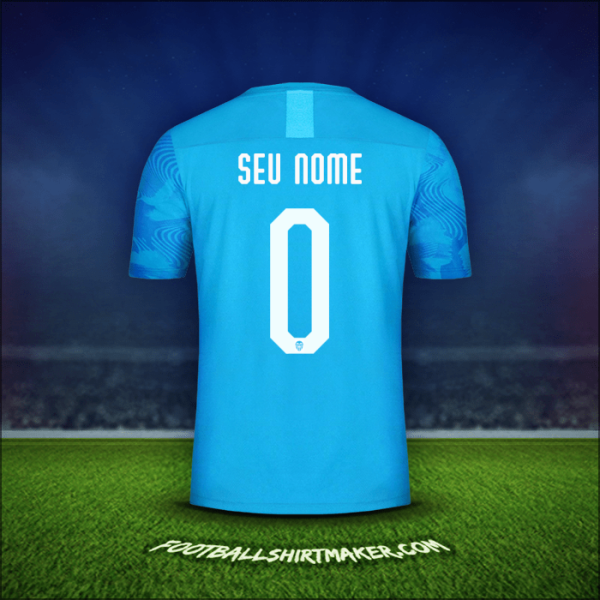 Camisa Valencia CF Cup 2019/20 Terceira -  seu nome - 0
