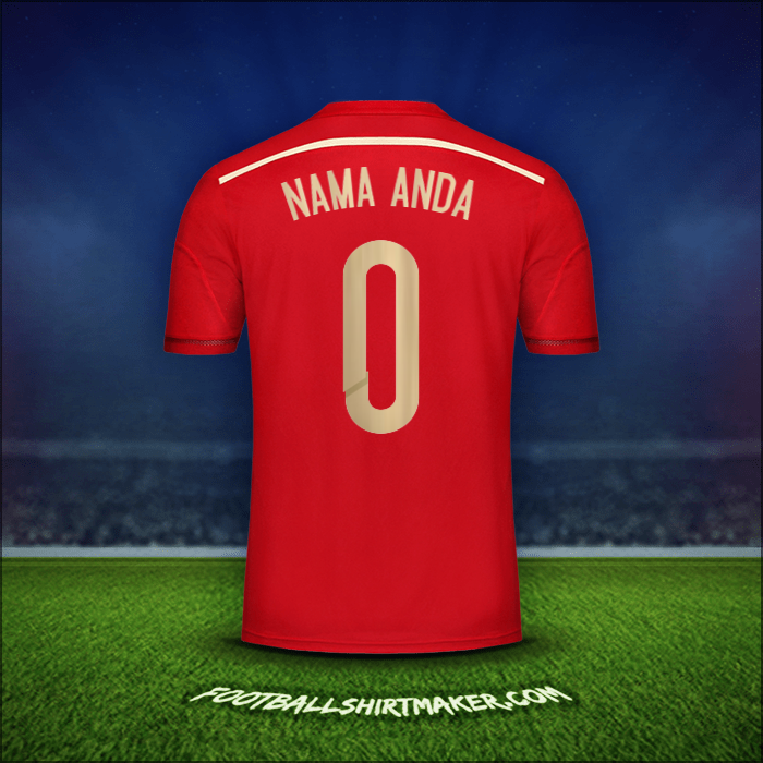 Jersey Spanyol 2014 -  nama anda - 0