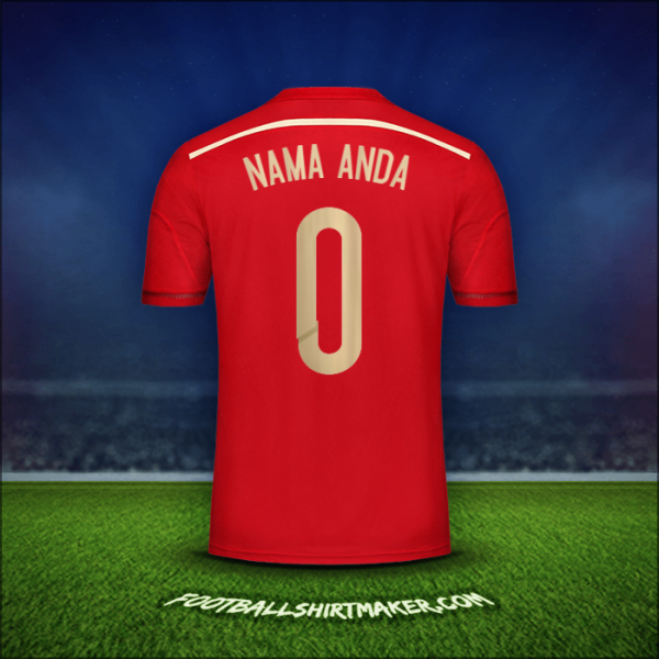 Jersey Spanyol 2014 -  nama anda - 0