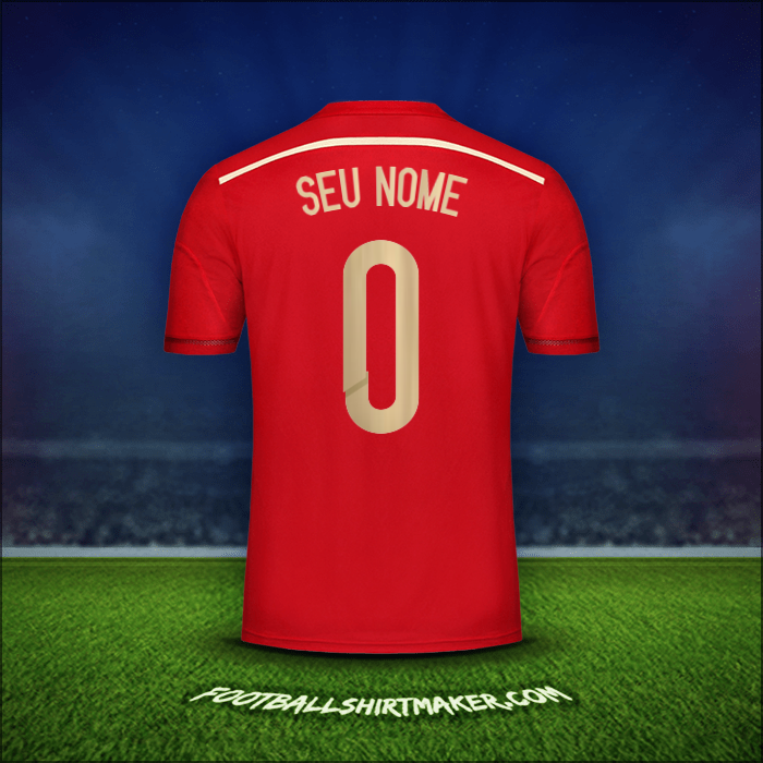 Camisa Espanha 2014 -  seu nome - 0