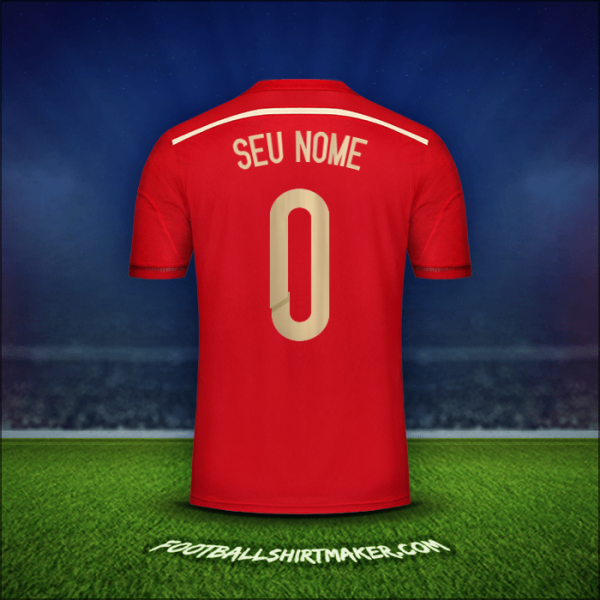 Camisa Espanha 2014 -  seu nome - 0