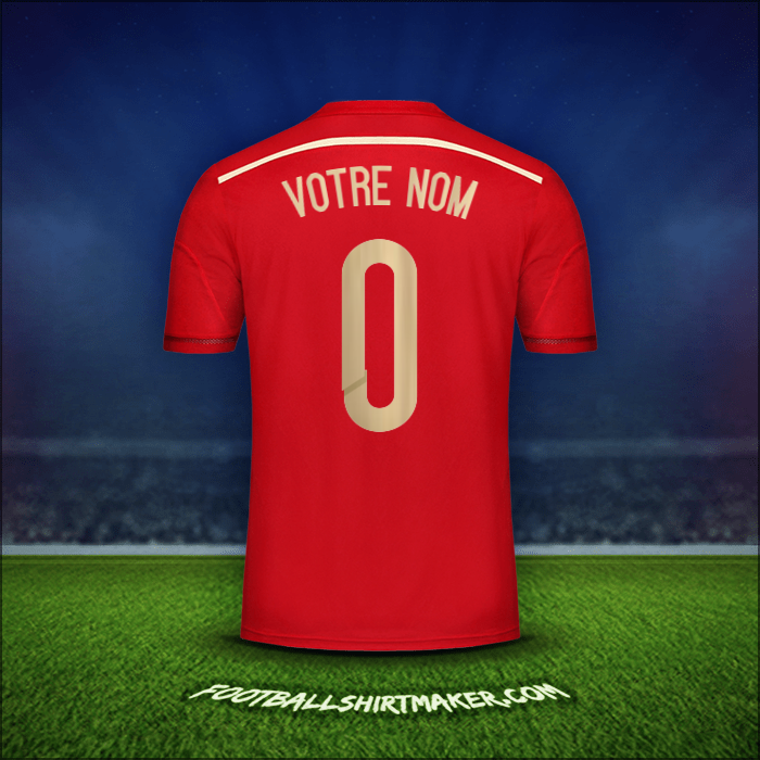 Maillot Espagne 2014 -  votre nom - 0