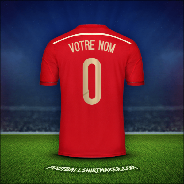 Maillot Espagne 2014 -  votre nom - 0